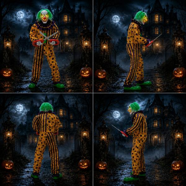 Samuel Alexander 6ft Tall Animated Snippers The Clown Halloween Prop Decoration with LED Eyes