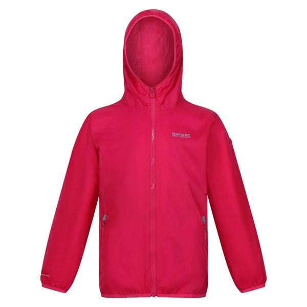 Regatta Great Outdoors Girls Lever II Packaway Rain Jacket - Pink Potion