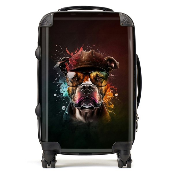 Warren Reed Staffordshire Bull Terrier Dog Splashart Suitcase