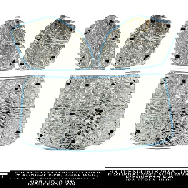 Image of the 3 piece blind set of the Internal Thermal blind with list of vehicles it will fit. Vauxhall Movano, Renault Master, Nissan Interstar and NV400