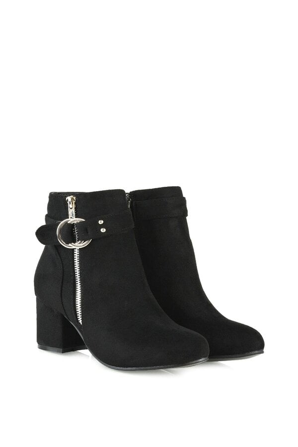 XY LONDON Mid Block Heel Ankle Boots