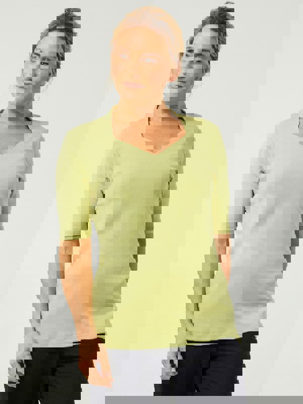 PennyPlain High Back Sweetheart Neck Top - Kiwi