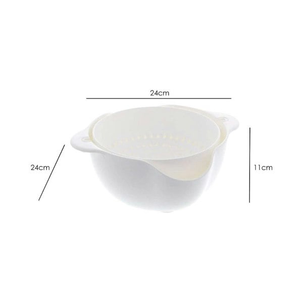 CALITEK Colander Strainer Set with Detachable Plastic 1.3L Rotatable Bowl White