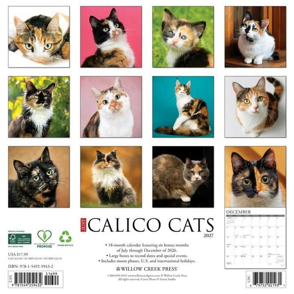 Calico Cats Calendar 2027, Wall Calendars, Month To View, Cats, Gift