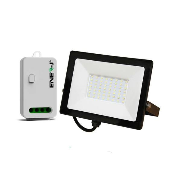 ENER-J 50W LED Floodlight Pre Wired with ECO Series 500W Non Dimmable RF receiver