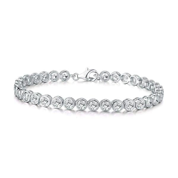925 Sterling Silver Bezel Set Tennis Bracelet For Women with 4mm Cubic Zirconia - namana.london