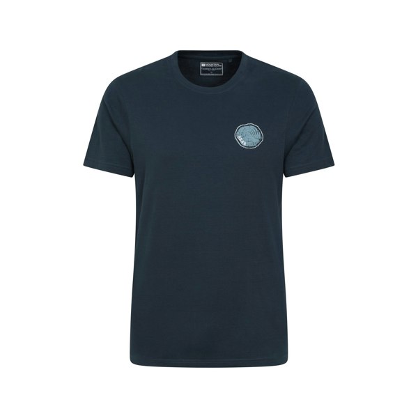 Mountain Warehouse Mens Oban Tree Ring Organic T-Shirt - Dark Blue
