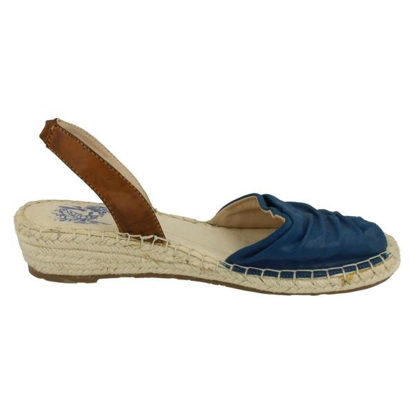 Ladies Flowers Wedge Heel Slingback Ruched Vamp Sandals