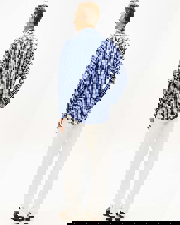 Tommy Hilfiger Flex Poplin Gingham Mens Long Sleeve Shirt - Wedge Blue/Check