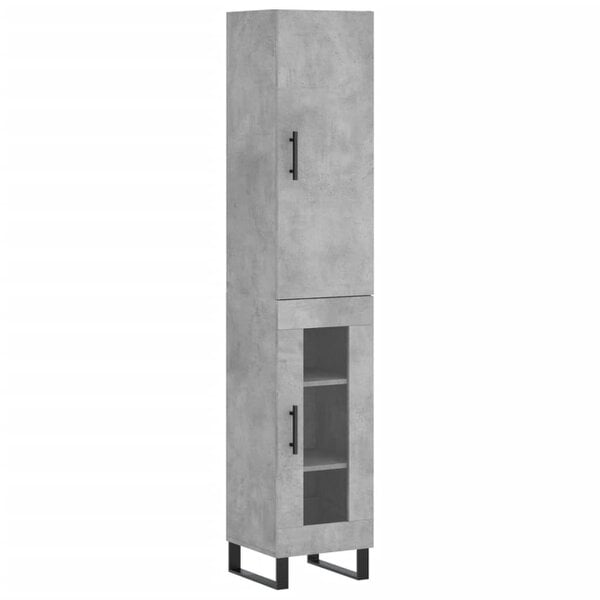 Berkfield Highboard Concrete Grey 34.5x34x180 cm Engineered Wood