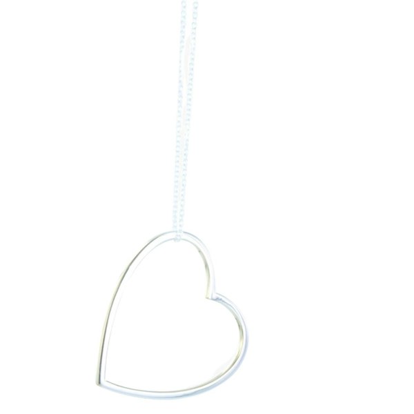 Sterling Silver Shadow Heart Necklace - Reeves & Reeves