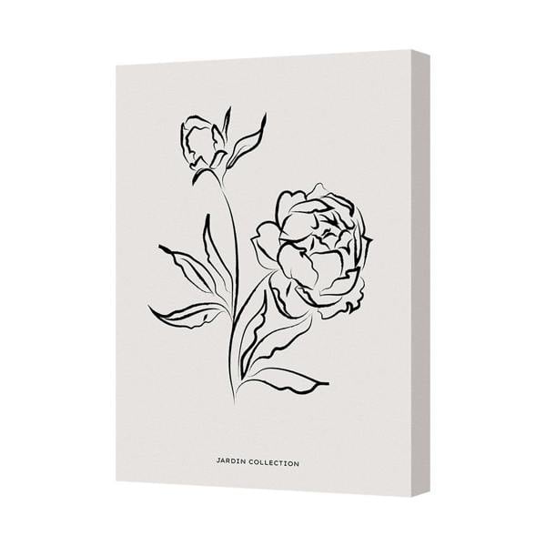 Benjamin Tate Design Canvas Wall Art Peony Line Drawing Botanical Print Jardin Collection 8883