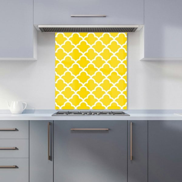 Warren Reed - Designer Geometric Yellow Quatrefoil Wave Kitchen Splashback