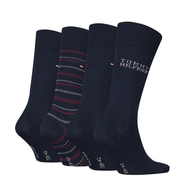 Tommy Hilfiger 4 Pack Giftboxed Classic Mens Crew Socks Navy