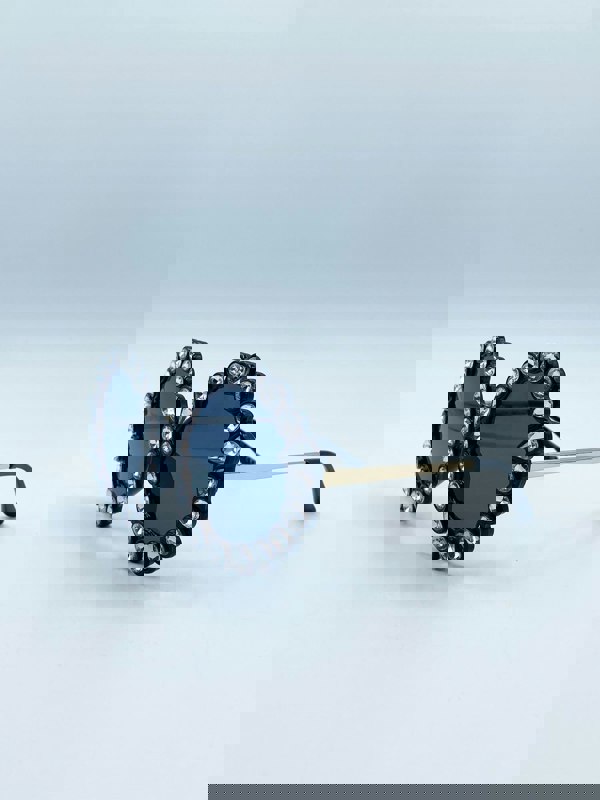 SVNX Round Floral Gem Novelty Sunglasses in Black