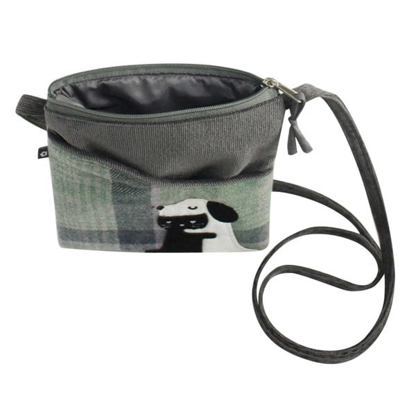 Earth Squared Cat & Dog Hugging Small Sling Crossbody Tartan Bag