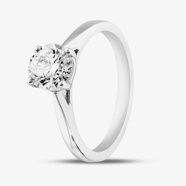 T. H. Baker Platinum Lab Grown 1.00ct Diamond Solitaire Ring 015MT-P001