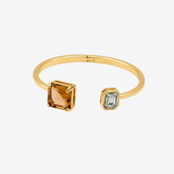 Uchi & Soto Shikaku Square Stones Open Bangle