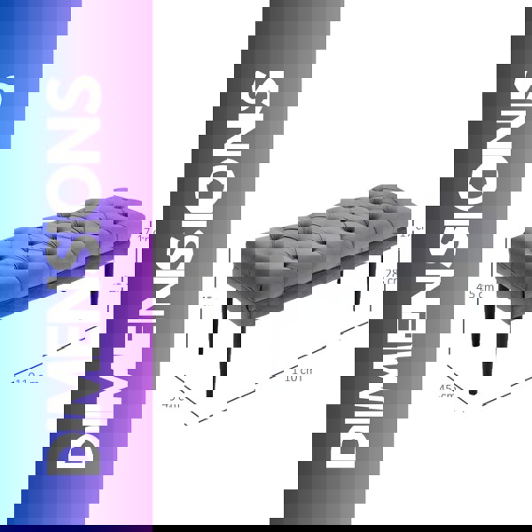 Rafaelo Mobilia Tufted Velvet Bed End Window Accent Seat Grey