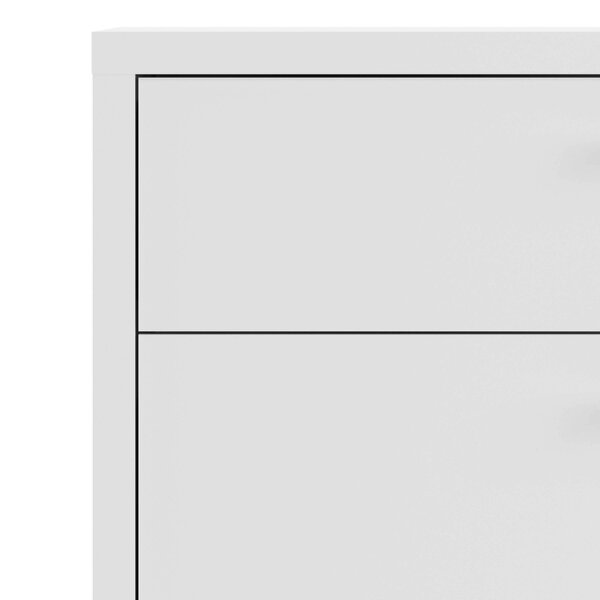 Wyld Haus Dris White Wooden Bookcase 1 Shelf 2 Drawers 2 Doors