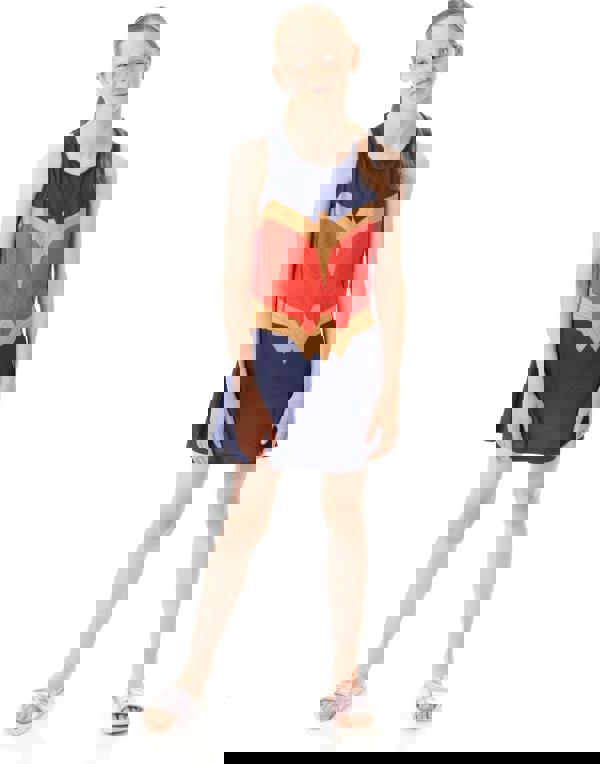 DC Comics Girls Blue Logo Sleeveless Skater Dress