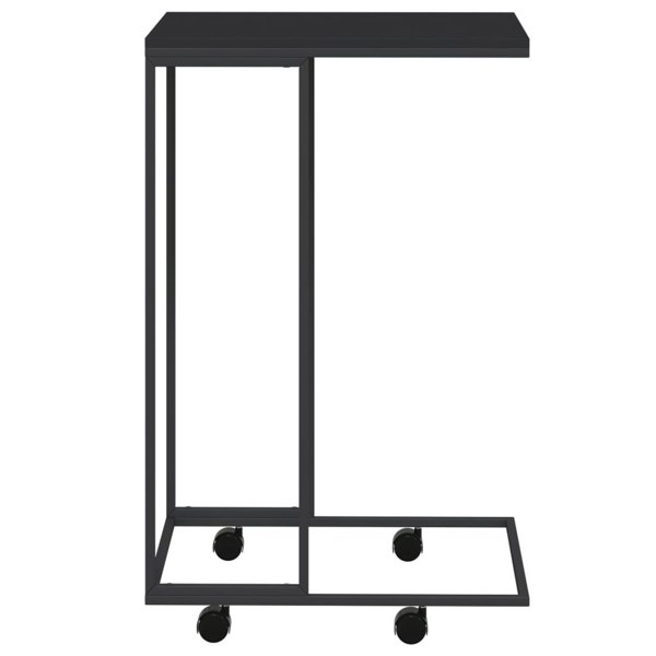 Berkfield Side Table with Wheels Black 40x30x63.5 cm Engineered Wood