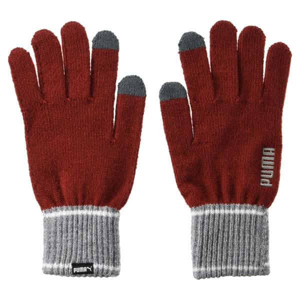 Puma Unisex Adult Knitted Winter Gloves - Red/Grey Heather - 