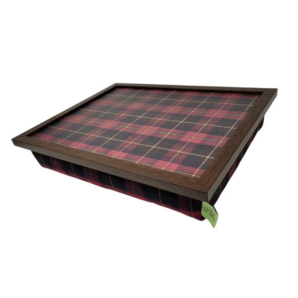 Made in the Mill Luxury Burgundy Boyd Tartan Lap Tray With Bean Bag