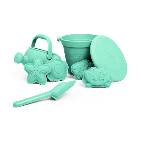 Bigjigs Toys 335EG Eggshell Green Silicone Beach Toys Bundle (5 pieces)