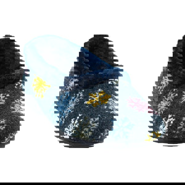 Lunar Womens Goji Snowflake Slippers - Blue