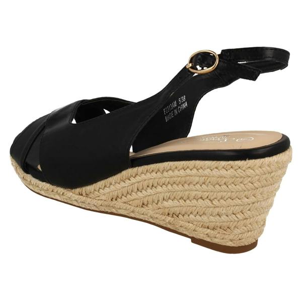 Savannah Ladies Savannah Mid Wedge Heel Espadrille Wide Fitting Sandals F2313
