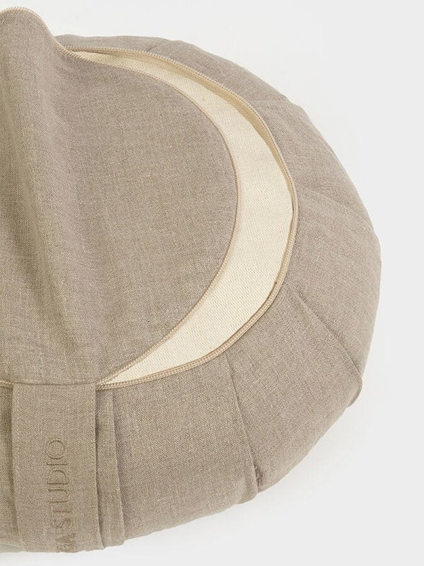 Yoga Studio EU Organic Buckwheat Zafu Round Linen Cushion 