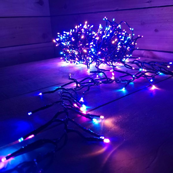 Samuel Alexander 960 LED 12.4m Premier Clusterbrights Indoor Outdoor Multifunction Mains Operated Christmas Cluster Lights with Timer in Rainbow