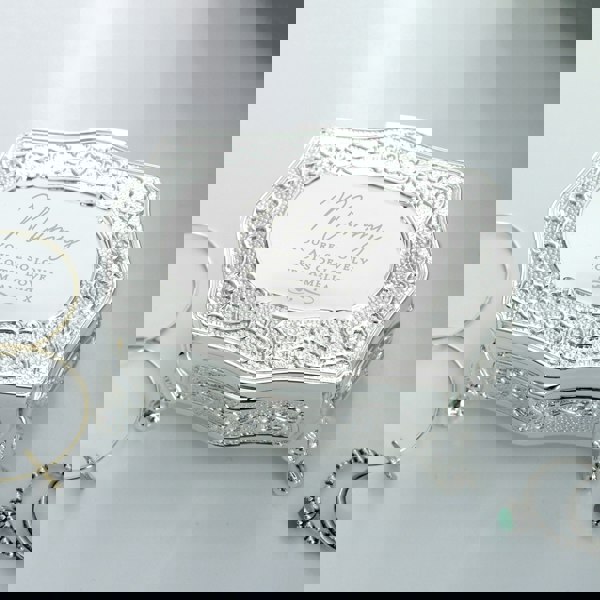 Personalised Memento Company Personalised Swirls & Hearts Small Antique Trinket Box