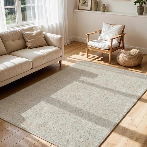 Livabliss Nathan-Modern Grey Beige Brown Graphic Fringe Rug