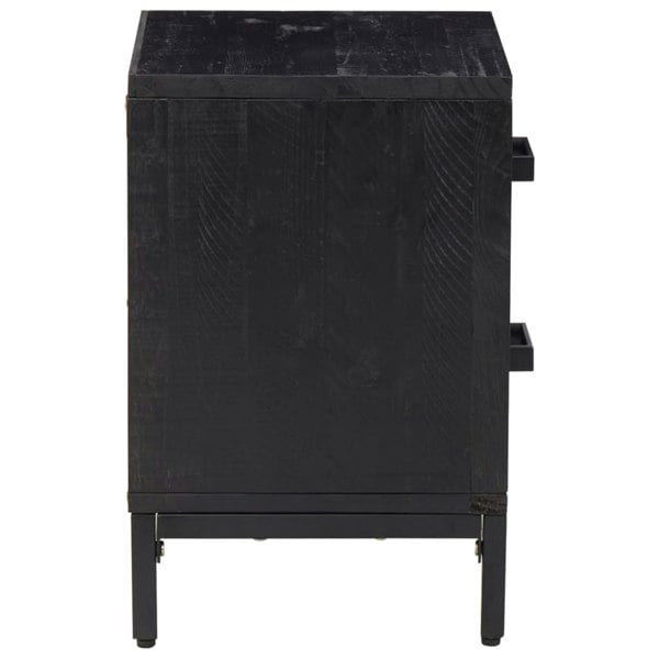 Berkfield Bedside Cabinet Black 36x30x45 cm Solid Pinewood