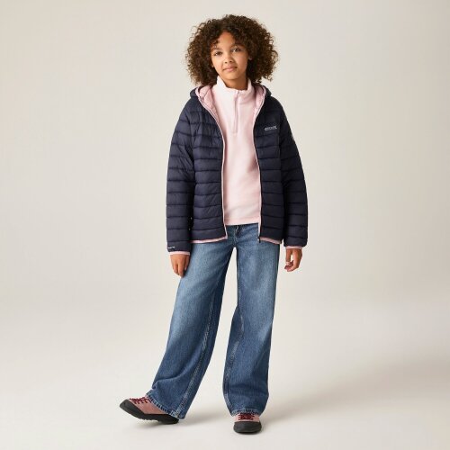 Regatta Kids Marizion Hooded Padded Jacket - Navy/Powder Lilac