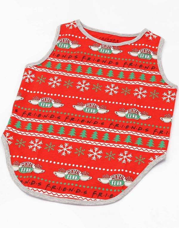 Friends Unisex Red Central Perk Logo Christmas Jumper
