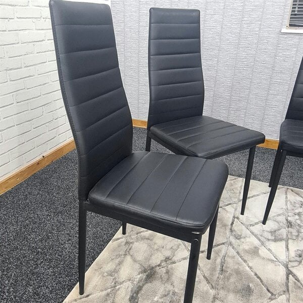Kosy Koala Dining Chairs Set of 4 Black Leather Kitchen Chairs