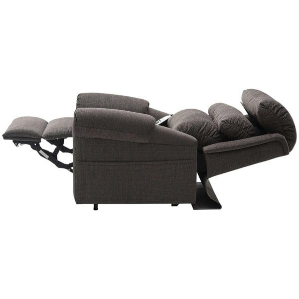 Dual Motor Rise and Recline Armchair - Waterfall Pillow - Mink Chenille Fabric Loops