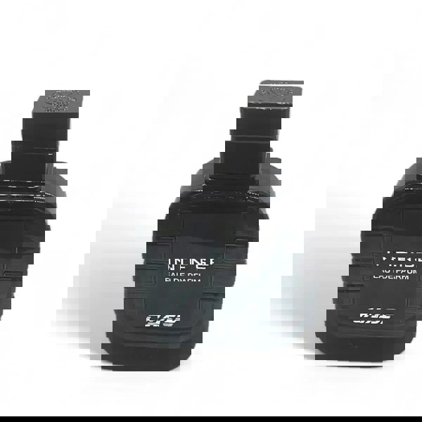 Black perfume bottle labeled 'Intense Eau de Parfum Chase' on a white background