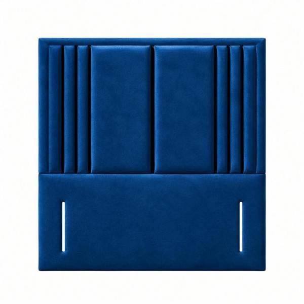 Great British Beds Valentina headboard with Contrast Border - Blue Plush