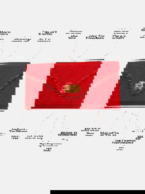 Berber Leather Leather Tri-Fold Purse Red