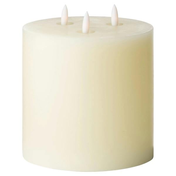 Hill Interiors Luxe Collection Natural Glow 6 x 6 LED Ivory Candle - Ivory - 