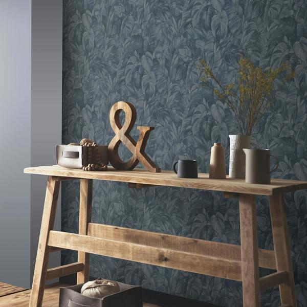 Erismann Folio Leaf Fabric Effect Wallpaper