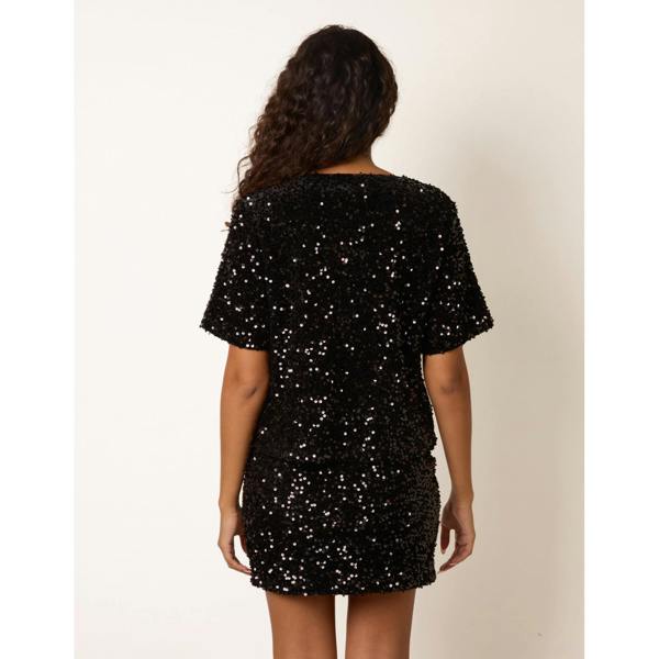 Blue Vanilla Velvet Sequin Tee