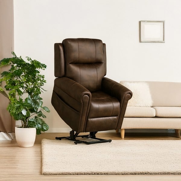 Furnishings For Less Chester Rise and Recline Armchair Electric Dual Motor Brown