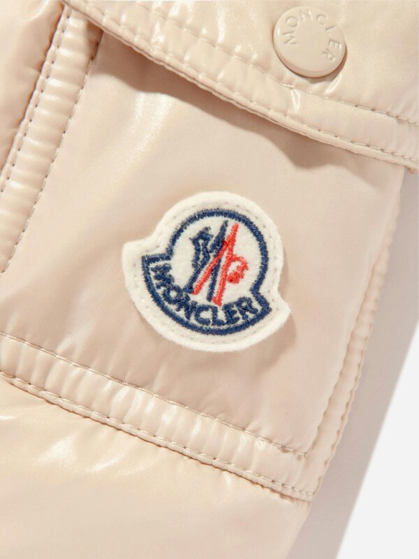 Moncler Enfant Girls Down Padded Badyf Jacket in Beige