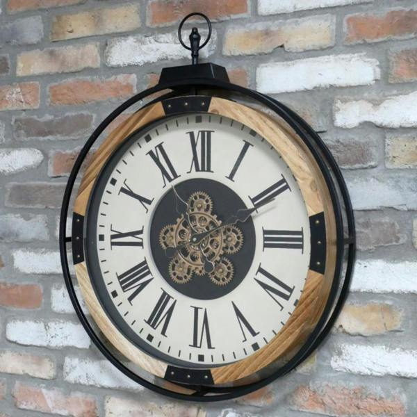 Industrial Clock With Cogs Wall mounted Home Decor
