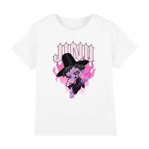 K-Pop Demon Hunters Childrens/Kids Jinu Flaming Heart T-Shirt - White